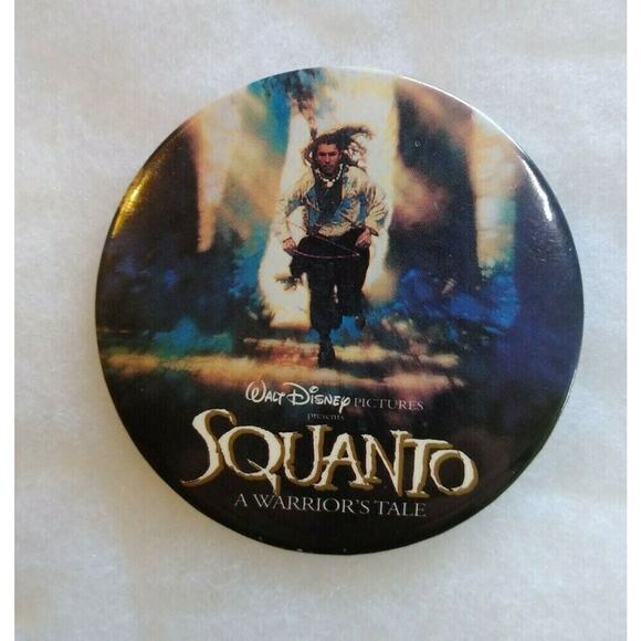Disney Squanto Warriors Tale 3" Large Button Badge Vintage Original Movie 1994 - Picture 2 of 5
